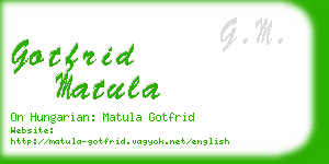 gotfrid matula business card